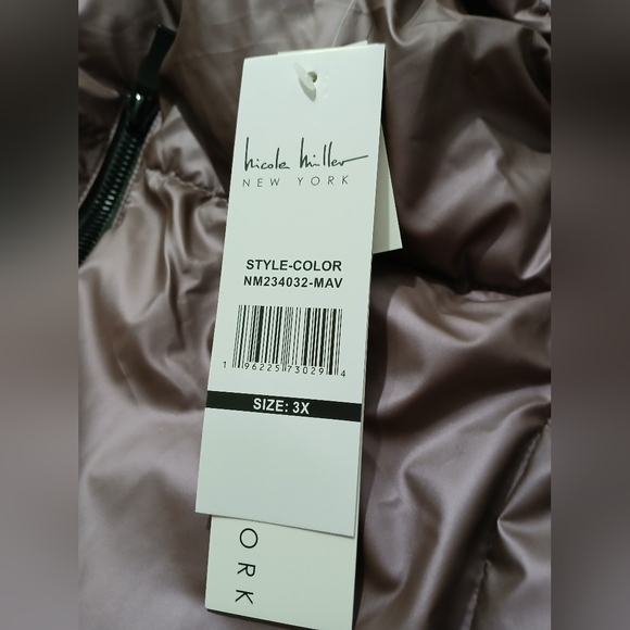 NWTNicole Miller NY Metallic Purple Mauve Women's Puffer Jacket 3X Remaining NWT - Picture 3 of 10